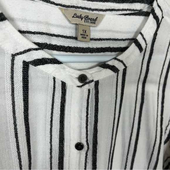 Lucky Brand Womens Size 1X Striped Long Sleeve Button Up Shirt - Picture 3 of 7
